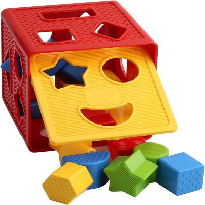 Baby Shape Sorter Toy Blocks - Childrens Blocks Includes 18 Shapes - Color Recognition Shape Toys with Colorful Sorter Cube Box - Play22Usa Image 2