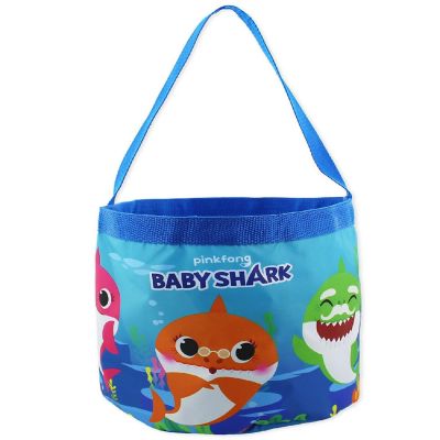 Baby Shark Boys Girls Collapsible Nylon Gift Basket Bucket Toy Storage Tote Bag (Blue, One Size) Image 1