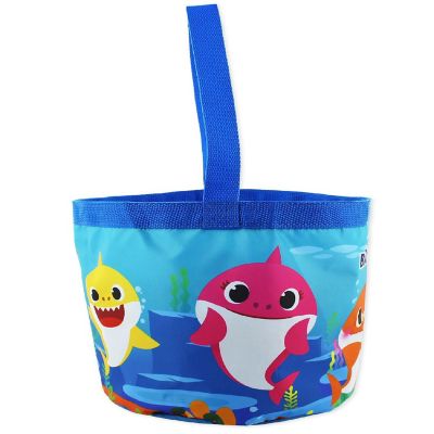 Baby Shark Boys Girls Collapsible Nylon Gift Basket Bucket Toy Storage Tote Bag (Blue, One Size) Image 3