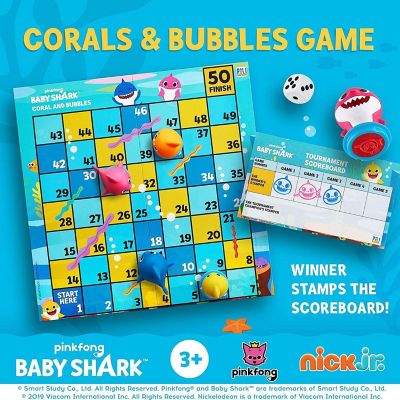 Baby Shark Game Board Set Tic-Tac-Toe Chutes & Ladders Stampers Figures Kids Playset PMI Image 3