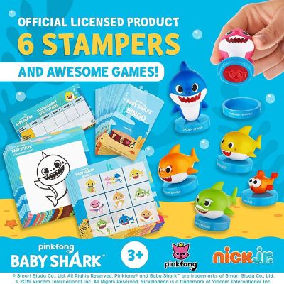 Baby Shark Game Character Bingo Cards Coloring Stampers Figure Play Set PMI International Image 1
