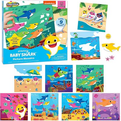 Baby Shark Mosaic Sticker Art Kits for Kids - Includes 9 Boards & 9 Sticker Sheets Image 1