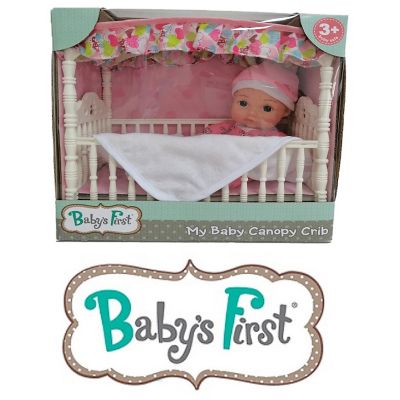 Baby'S First Canopy Crib With Toy Doll - All Ages Image 2