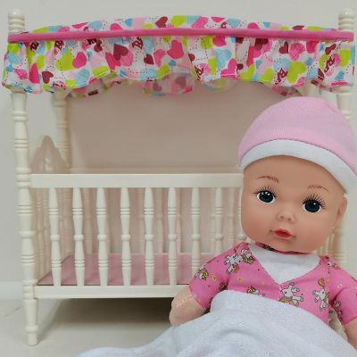 Baby'S First Canopy Crib With Toy Doll - All Ages Image 3