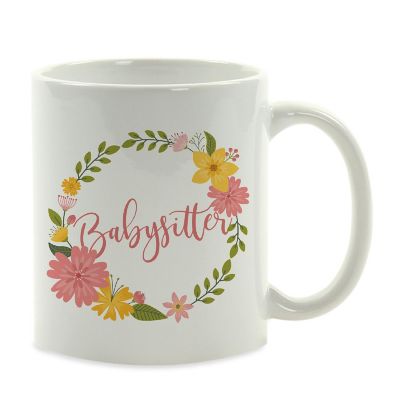 Babysitter Floral Wreath Ceramic Mug Image 2
