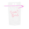Bachelorette Party Collapsible Plastic Drink Pouches with Straws - 25 Pc. Image 1