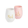 Bachelorette Party Stemless Plastic Wine Glasses - 12 Pc. Image 1