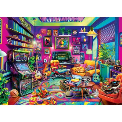 Back in Time - Black Light Den 1000 Piece Jigsaw Puzzle Image 2