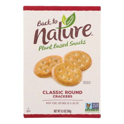 Back To Nature Classic Round Crackers - Safflower Oil and Sea Salt - Case of 6 - 8.5 oz. Image 1