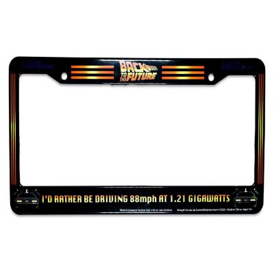 Back To The Future "I'd Rather Be Driving 88mph" Plastic License Plate Frame Image 1