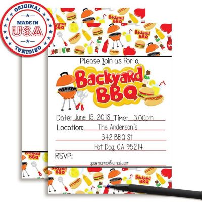 Backyard BBQ Party Invitations 40pcs. by AmandaCreation Image 1