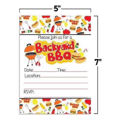 Backyard BBQ Party Invitations 40pcs. by AmandaCreation Image 3