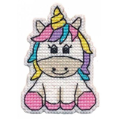 Badge - unicorn 1313 Plastic Canvas Oven Counted Cross Stitch Kit Image 1