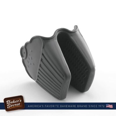 Baker's Secret Silicone Heat Resistant Pot Grip 7.87"x2.76"x5.91" Black Set of 2 Image 2