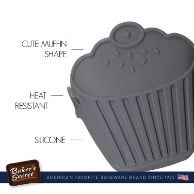 Baker's Secret Silicone Heat Resistant Pot Grip 7.87"x2.76"x5.91" Black Set of 2 Image 3