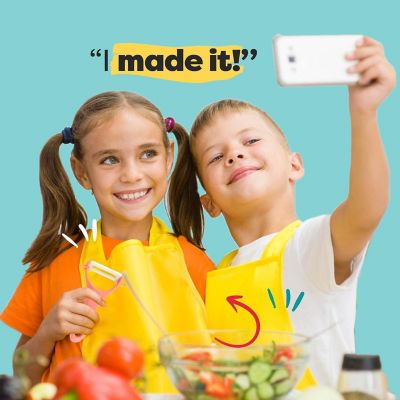 Baketivity Kid Safe Plastic Knives Kit for Real Cooking with Cutting Board and Peeler Image 2