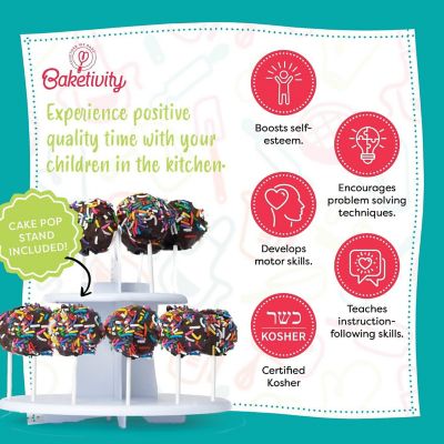 Baketivity Kids Cake Pop Kit Includes Stand, No Cake Mold or Maker Needed Image 3