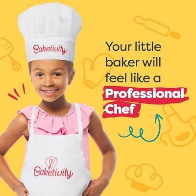 Baketivity Kids Chef Apron and Hat Set Image 1
