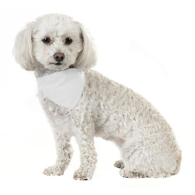 Balec 10 Pack Solid Cotton Dog Bandana Triangle Bibs  - Small &amp; Medium Pets (White) Image 1