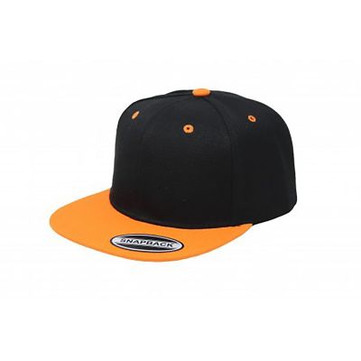 Balec 2-Pack Snapback Cap Hat Flatbrim Adjustable (Black &amp; Orange) Image 1