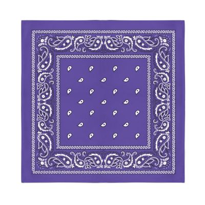 Balec Bulk Wholesale 60 Pack Paisley Polyester Bandanas Unisex (Purple) Image 1