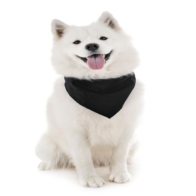 Balec Dog Solid Bandanas - 4 Pieces - Scarf Triangle Bibs for Any Small, Medium or Large Pets (Black) Image 1