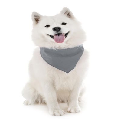 Balec Dog Solid Bandanas - 4 Pieces - Scarf Triangle Bibs for Any Small, Medium or Large Pets (Grey) Image 1