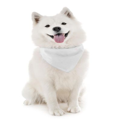 Balec Dog Solid Cotton Bandanas - 5 Pieces - Scarf Triangle Bibs for Any Small, Medium or Large Pets (White) Image 1
