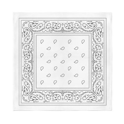 Balec Novelty Pack of 3 Cotton Paisley Fine Bandannas Set (White) Image 1