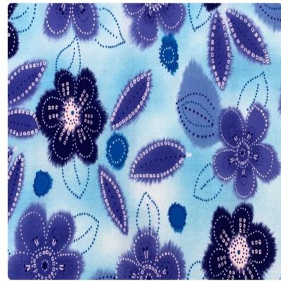 Balique Azure Blue Indigo Floral Cotton Fabric  by Michael Miller Image 1