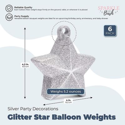 Balloon Weights, Silver Party Decorations (6 Pack) Image 1