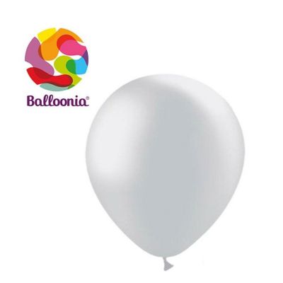 Balloonia - 12" - Metallic Silver Balloons Image 1
