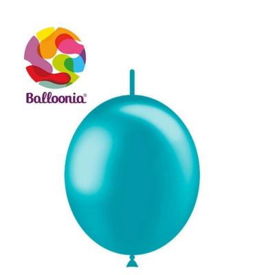 Balloonia - 6" - Metallic Turquoise Balloons Image 1
