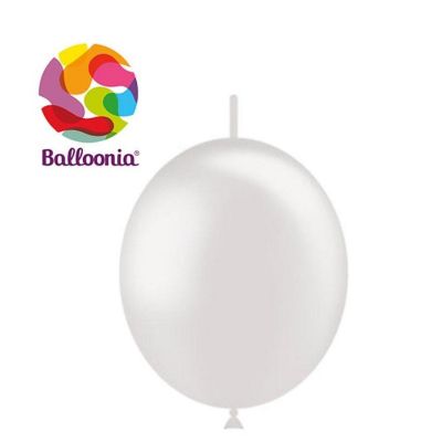 Balloonia - 6" - White - Metallic Pearl Balloons Image 1