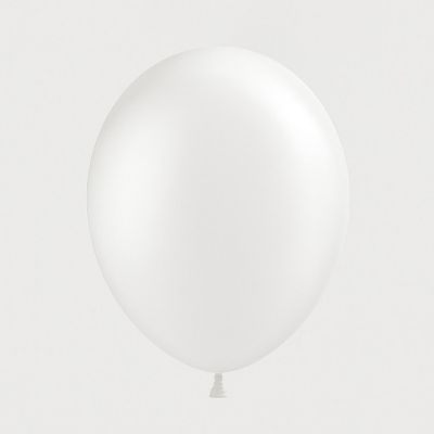 Balloonia - 6" - White - Metallic Pearl Balloons Image 1