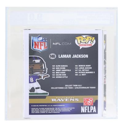 Baltimore Ravens NFL Funko POP Vinyl Figure  Lamar Jackson Passing Graded AFA 9.0 Image 1