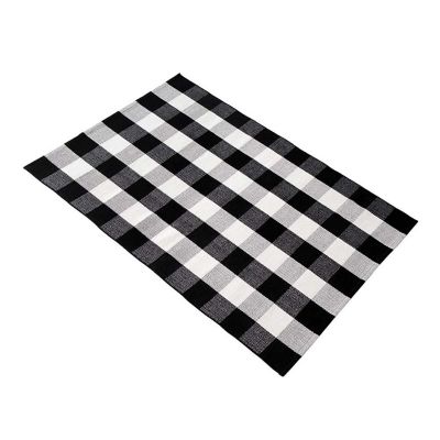 B&B Buffalo Plaid Runner Rug, Black and White (36" x 60") Image 1
