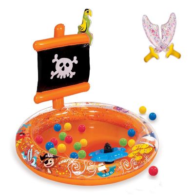 Banzai Pirate Sparkle Play Center Inflatable Ball Pit -Includes 20 Balls Image 1