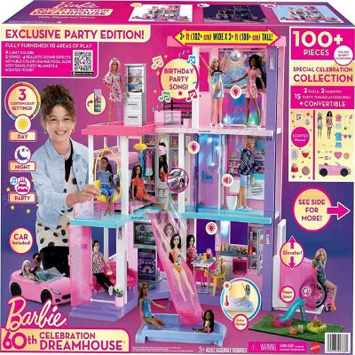 Barbie 60th Celebration DreamHouse Playset with 2 Exclusive Dolls, Car