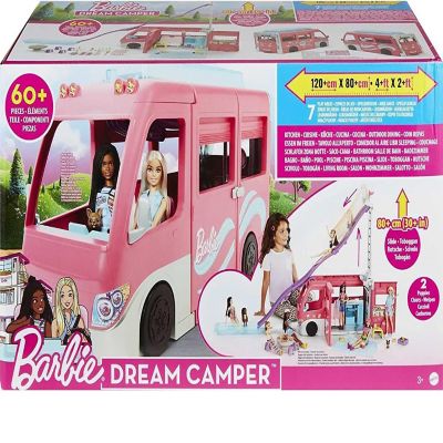 Barbie Camper, Doll Playset with 60 Accessories, 30-Inch-Slide and 7 Play Areas, Dream Camper Image 3