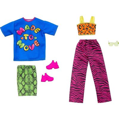 Barbie Clothes, Fashion and Accessory 2-Pack Dolls, 2 Vibrant Outfits with Styling Pieces for Complete Looks Image 1