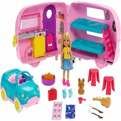 Barbie&#8482; Club Chelsea Camper Playset with Chelsea Doll, Puppy, Car, Camper, Firepit, Guitar and 10 Accessories, Image 1