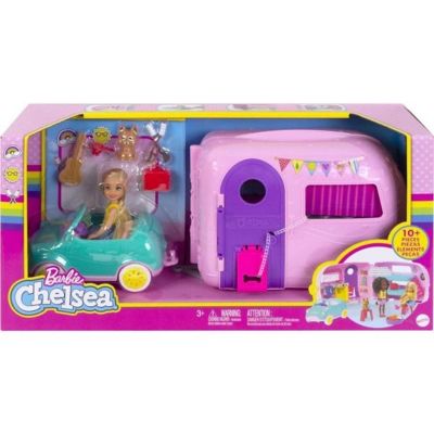 Barbie&#8482; Club Chelsea Camper Playset with Chelsea Doll, Puppy, Car, Camper, Firepit, Guitar and 10 Accessories, Image 1