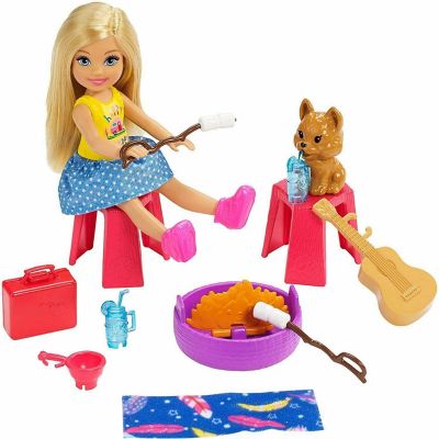 Barbie&#8482; Club Chelsea Camper Playset with Chelsea Doll, Puppy, Car, Camper, Firepit, Guitar and 10 Accessories, Image 3