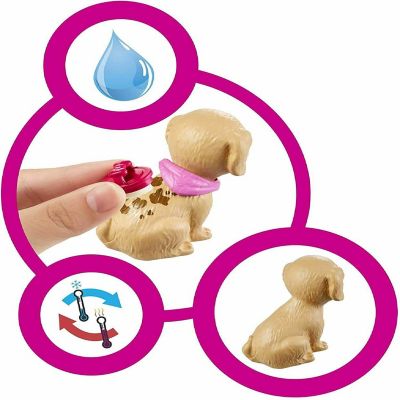 Barbie Doll (11.5-in Blonde) and Pet Boutique Playset with 4 Pets, Color-Change Grooming Feature and Accessories Image 3