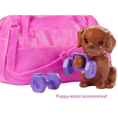 Barbie&#8482;  Fitness Doll, Red-Haired, With Puppy and 9 Accessories Image 2