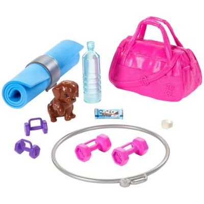 Barbie&#8482;  Fitness Doll, Red-Haired, With Puppy and 9 Accessories Image 3