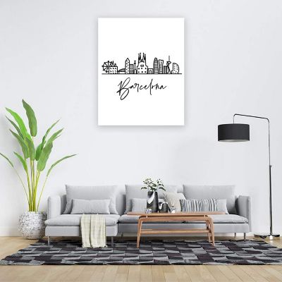 Barcelona Skyline BW 16x20in 1-Pack Image 1
