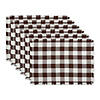Bark Brown Heavyweight Check Fringed Placemat (Set Of 6) Image 1