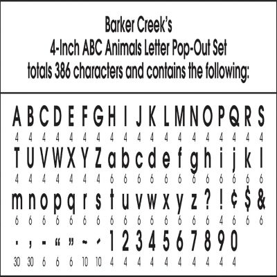 Barker Creek ABC Animals 4-inch Letter Pop-Outs, 510/Set Image 3